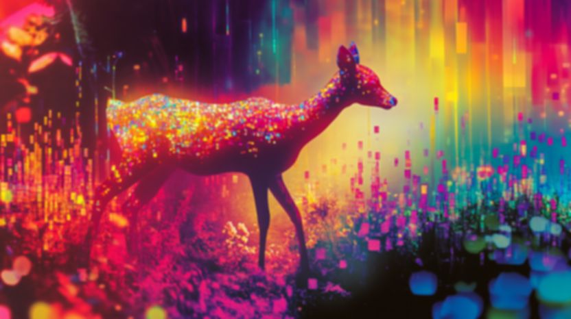 nft Pixelated Grace: Neon Forest Fawn